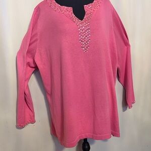 Chic Pink Women's Tunic with Embellishments